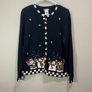 KB & Company ugly Christmas‎ sweater cardigan polar bear